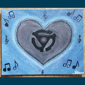 Original painting 45 rpm adapter